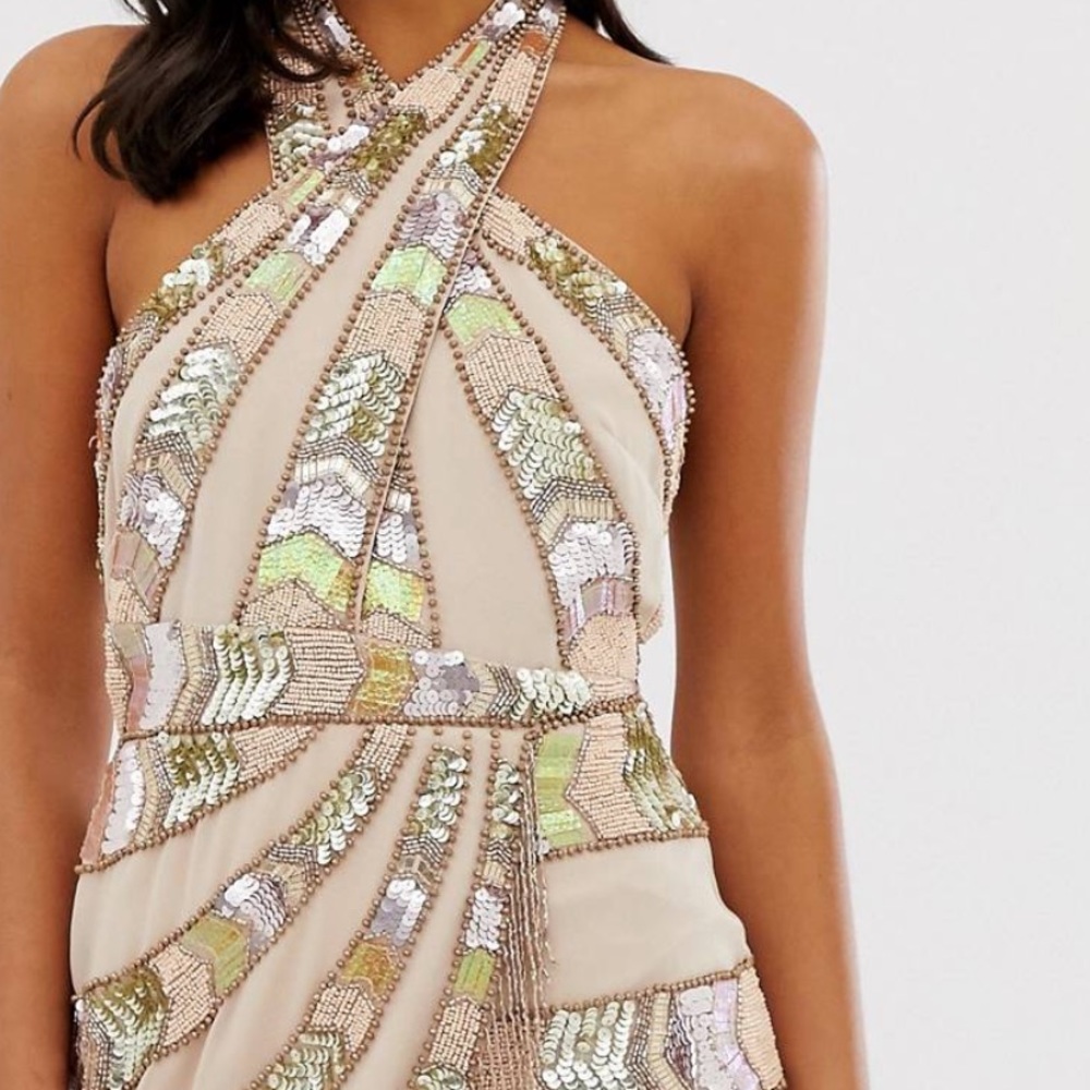 Beaded open back dress